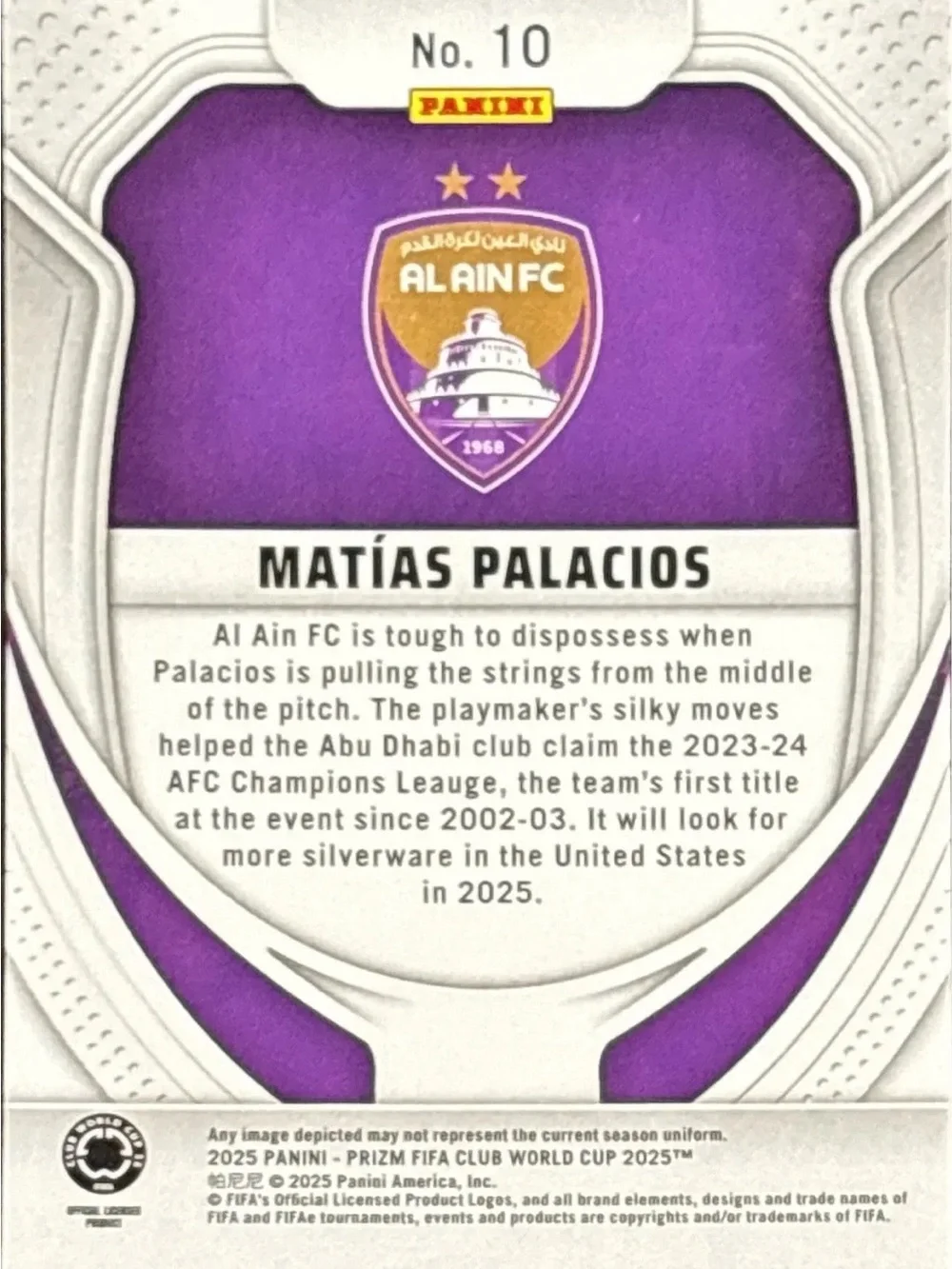 Panini Prizm Rookie Soccer Trading Card - Matías Palacios